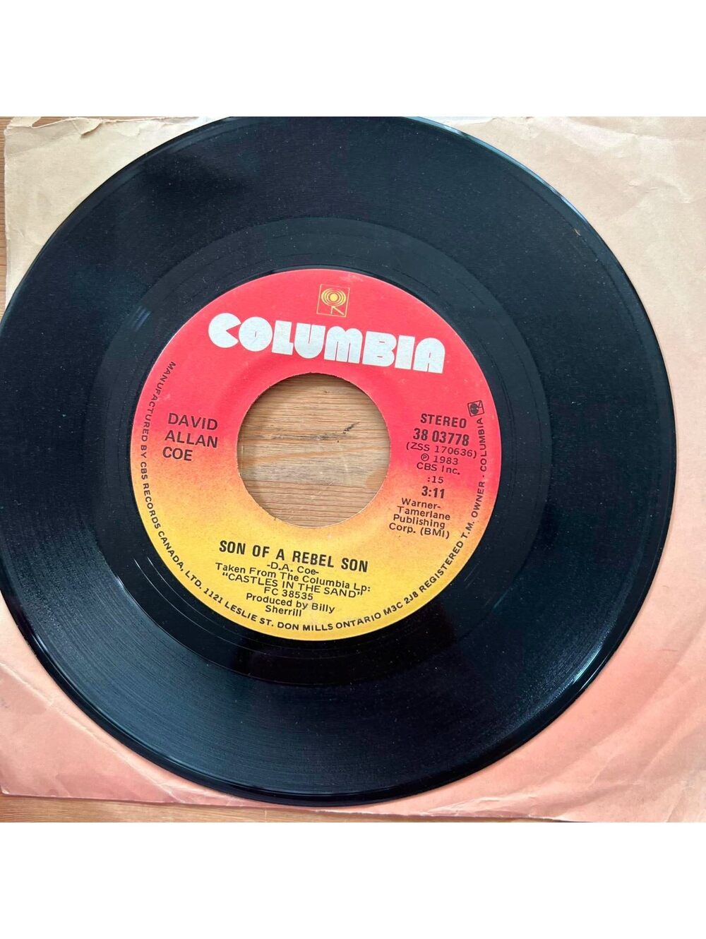 David Allan Poe - Son of a Rebel Son/The Ride 45rpm VG+ R08